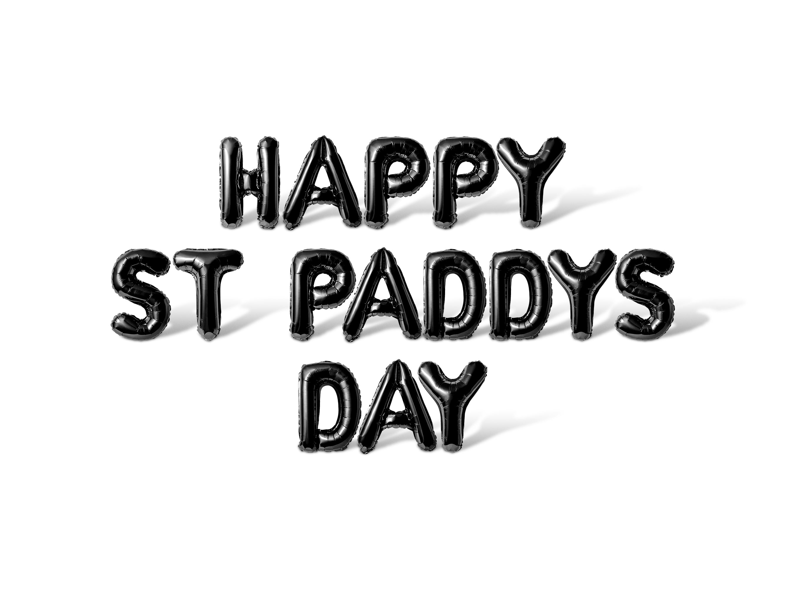 Letter Balloons - HAPPY ST PADDYS DAY 16" Inch Alphabet Letters Foil Mylar Balloon St. Patrick's Day Party Banner (Black)