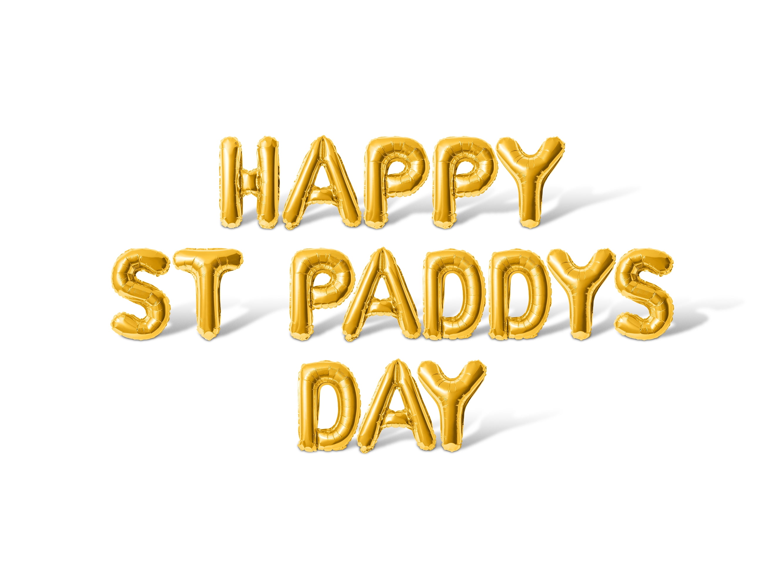 Letter Balloons - HAPPY ST PADDYS DAY 16" Inch Alphabet Letters Foil Mylar Balloon St. Patrick's Day Party Banner (Gold)