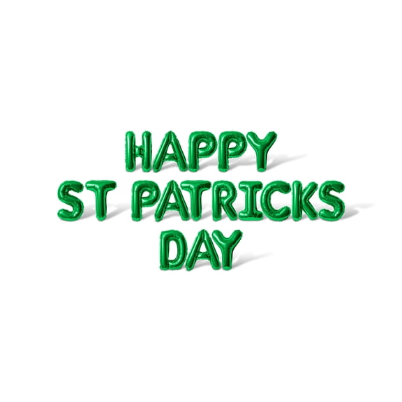 Letter Balloons - HAPPY ST PATRICKS DAY 16" Inch Alphabet Letters Foil Mylar Balloon St. Patrick's Day Party Banner (Green)