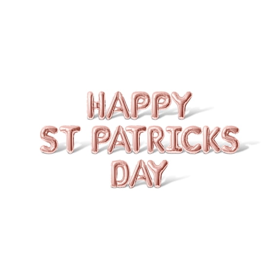 Letter Balloons - HAPPY ST PATRICKS DAY 16" Inch Alphabet Letters Foil Mylar Balloon St. Patrick's Day Party Banner (Rose Gold)