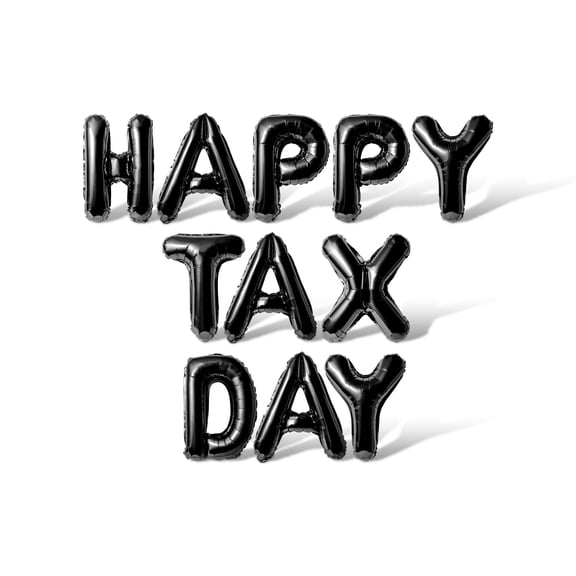 Letter Balloons - HAPPY TAX DAY 16" Inch Alphabet Letters Foil Mylar Balloon Easter Party Banner (Black)