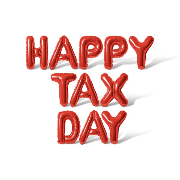 Letter Balloons - HAPPY TAX DAY 16" Inch Alphabet Letters Foil Mylar Balloon Easter Party Banner (Red)