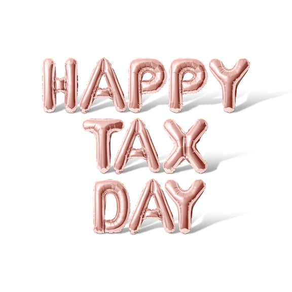 Letter Balloons - HAPPY TAX DAY 16" Inch Alphabet Letters Foil Mylar Balloon Easter Party Banner (Rose Gold)