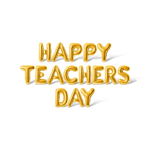 Letter Balloons - HAPPY TEACHERS DAY 16" Inch Alphabet Letters Foil Mylar Balloon Teacher Appreciation Party Banner (Gold)