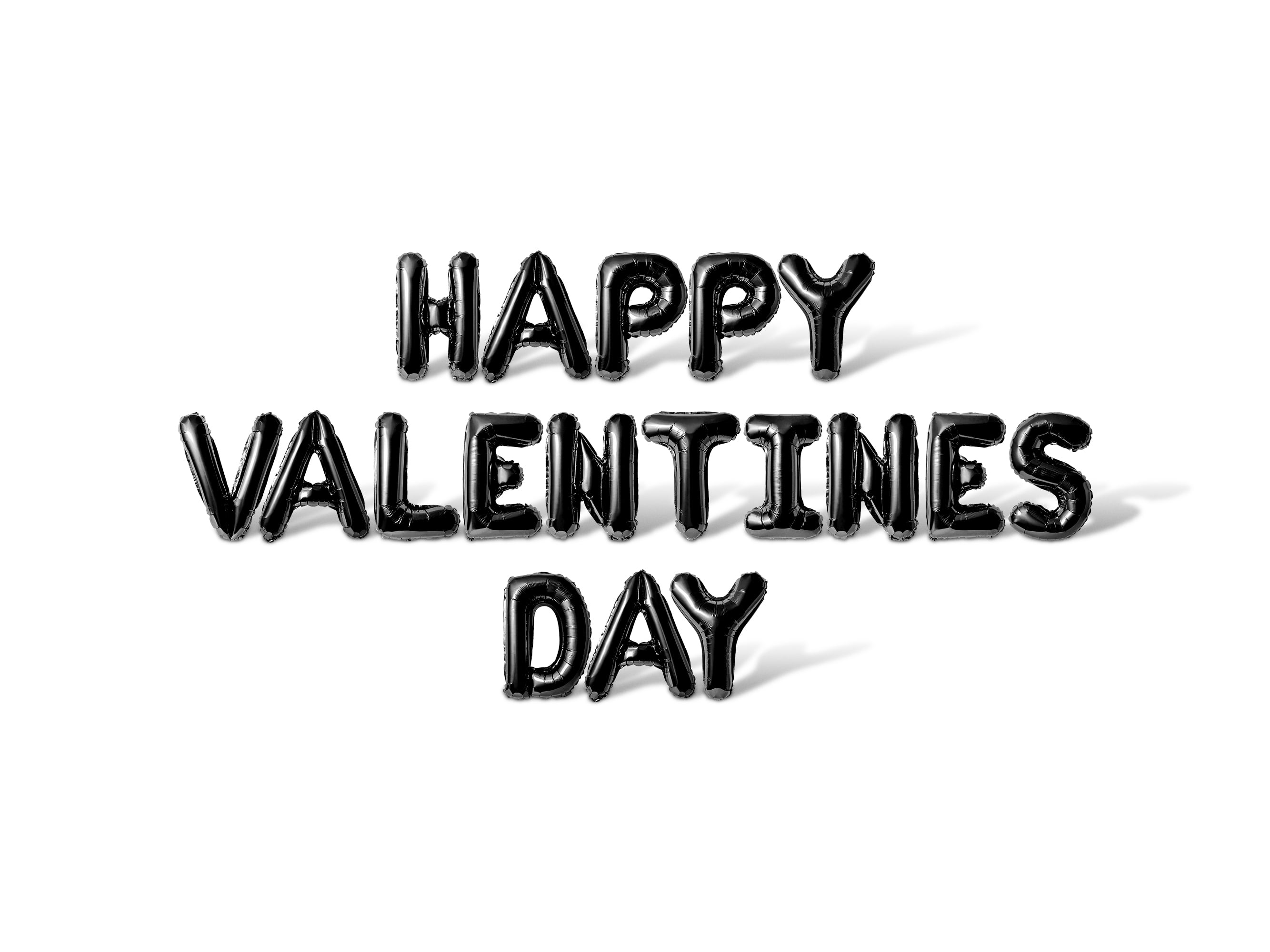 Letter Balloons - HAPPY VALENTINES DAY 16" Inch Alphabet Letters Foil Mylar Balloon Valentine's Day Party Banner (Black)