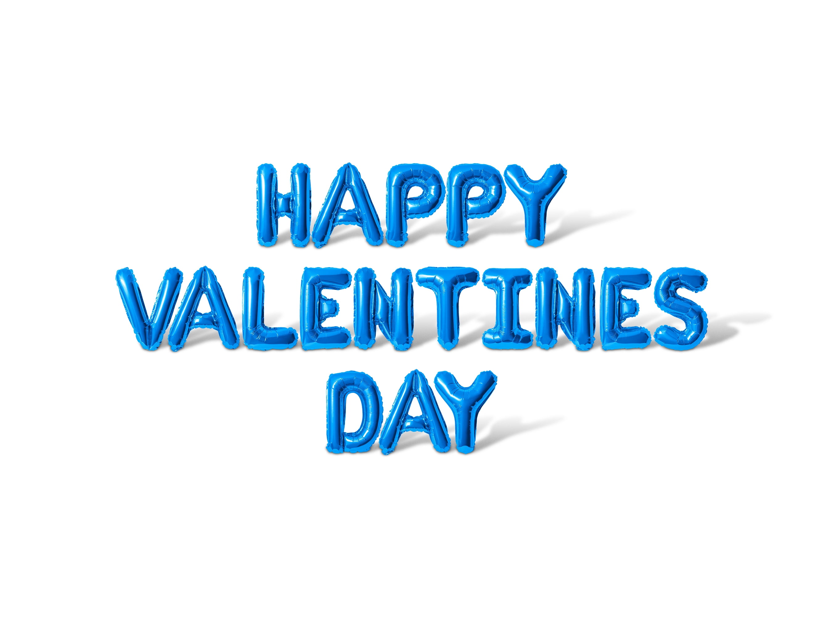 Letter Balloons - HAPPY VALENTINES DAY 16" Inch Alphabet Letters Foil Mylar Balloon Valentine's Day Party Banner (Blue)