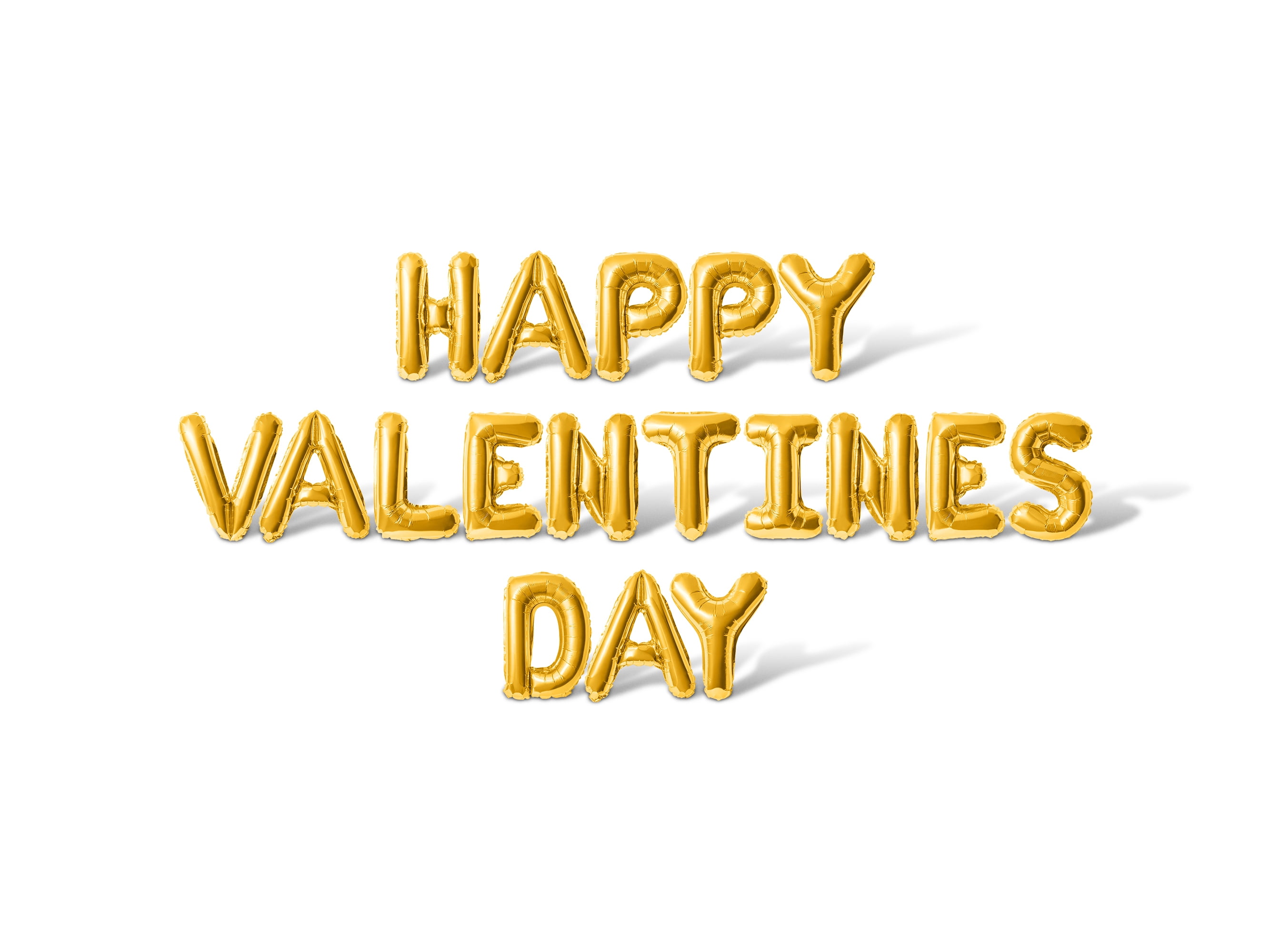 Letter Balloons - HAPPY VALENTINES DAY 16" Inch Alphabet Letters Foil Mylar Balloon Valentine's Day Party Banner (Gold)