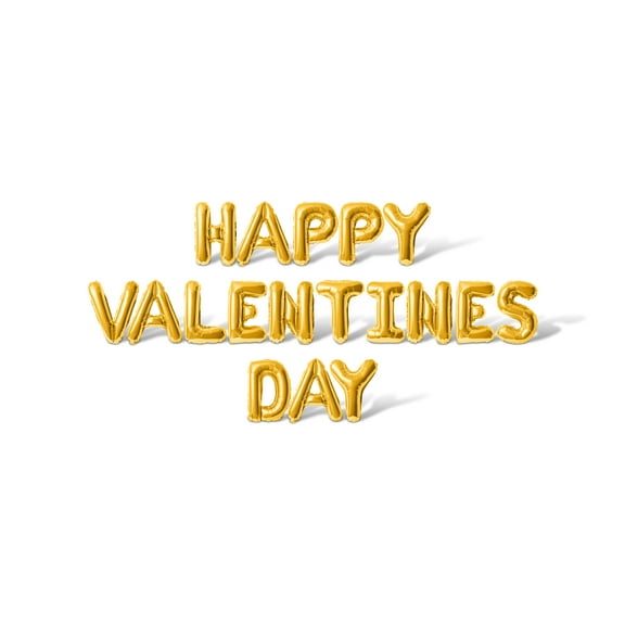 Letter Balloons - HAPPY VALENTINES DAY 16" Inch Alphabet Letters Foil Mylar Balloon Valentine's Day Party Banner (Gold)