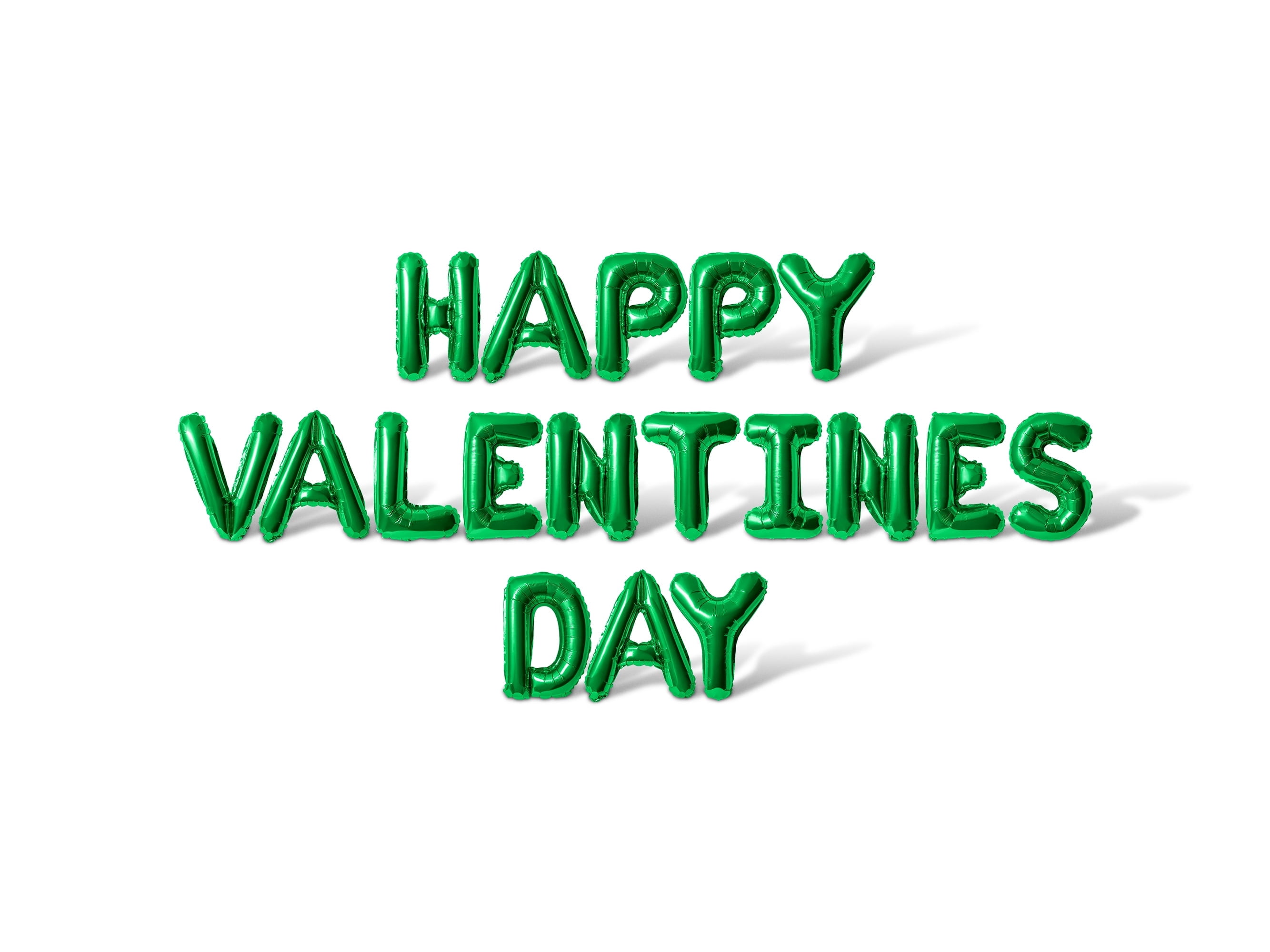 Letter Balloons - HAPPY VALENTINES DAY 16" Inch Alphabet Letters Foil Mylar Balloon Valentine's Day Party Banner (Green)