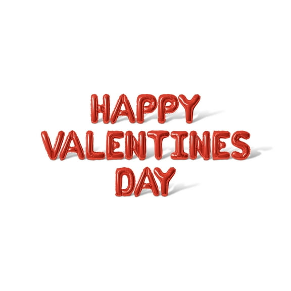 Letter Balloons - HAPPY VALENTINES DAY 16" Inch Alphabet Letters Foil Mylar Balloon Valentine's Day Party Banner (Red)