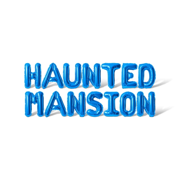 Letter Balloons - HAUNTED MANSION 16" Inch Alphabet Letters Foil Mylar Balloon Halloween Party Banner (Blue)