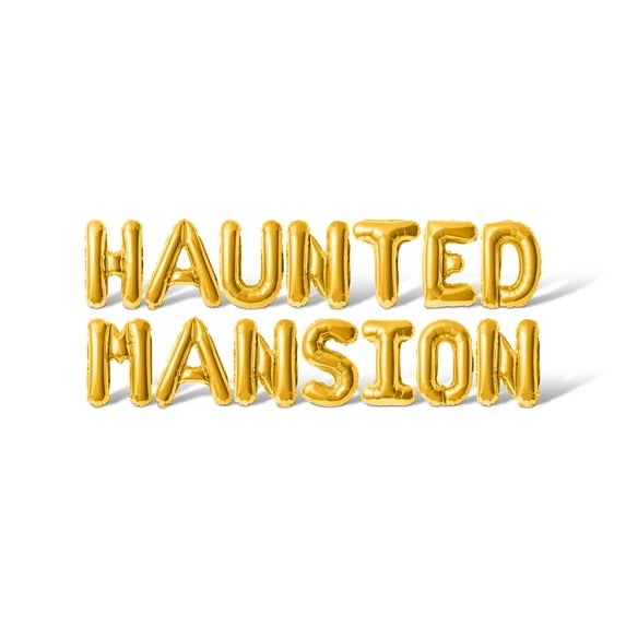 Letter Balloons - HAUNTED MANSION 16" Inch Alphabet Letters Foil Mylar Balloon Halloween Party Banner (Gold)
