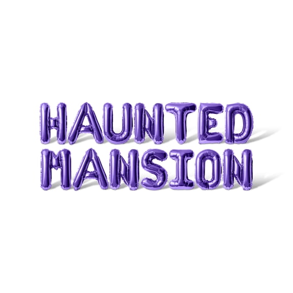 Letter Balloons - HAUNTED MANSION 16" Inch Alphabet Letters Foil Mylar Balloon Halloween Party Banner (Purple)
