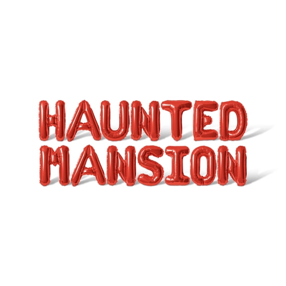 Letter Balloons - HAUNTED MANSION 16" Inch Alphabet Letters Foil Mylar Balloon Halloween Party Banner (Red)