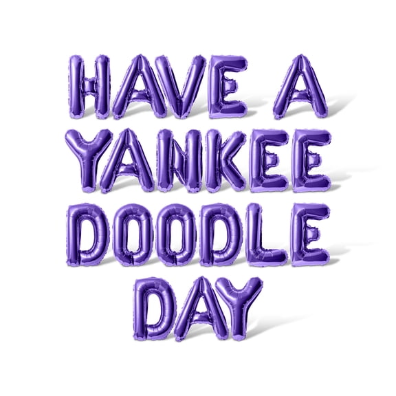Letter Balloons - HAVE A YANKEE DOODLE DAY 16" Inch Alphabet Letters Foil Mylar Balloon 4th of July Party Banner (Purple)