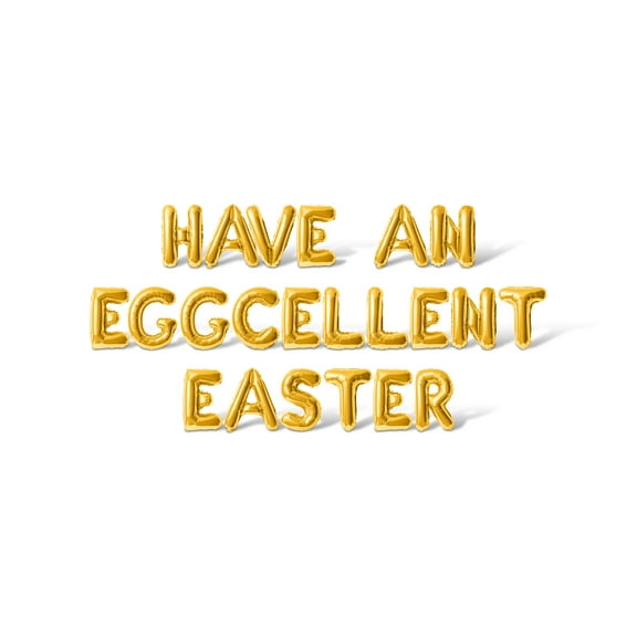 Letter Balloons - HAVE AN EGGCELLENT EASTER 16" Inch Alphabet Letters Foil Mylar Balloon Easter Party Banner (Gold)