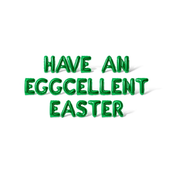 Letter Balloons - HAVE AN EGGCELLENT EASTER 16" Inch Alphabet Letters Foil Mylar Balloon Easter Party Banner (Green)