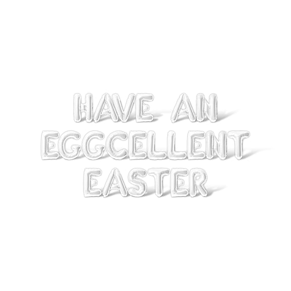Letter Balloons - HAVE AN EGGCELLENT EASTER 16" Inch Alphabet Letters Foil Mylar Balloon Easter Party Banner (White)