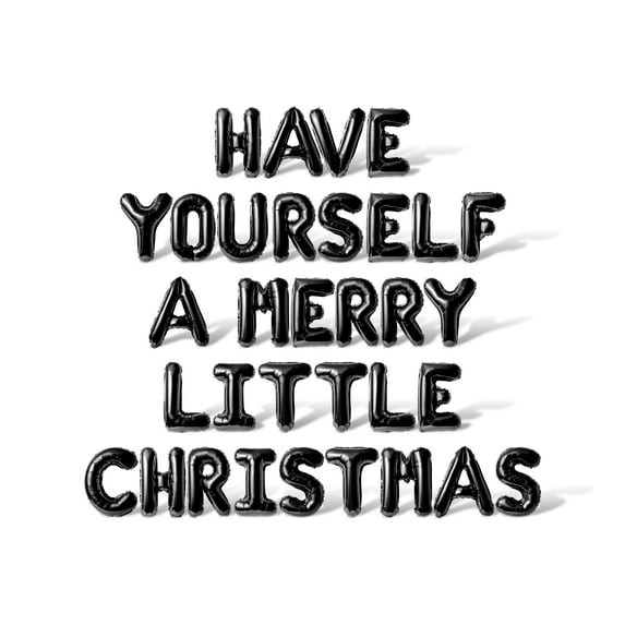 Letter Balloons - HAVE YOURSELF A MERRY LITTLE CHRISTMAS 16" Inch Alphabet Letters Foil Mylar Balloon Christmas Party Banner (Black)