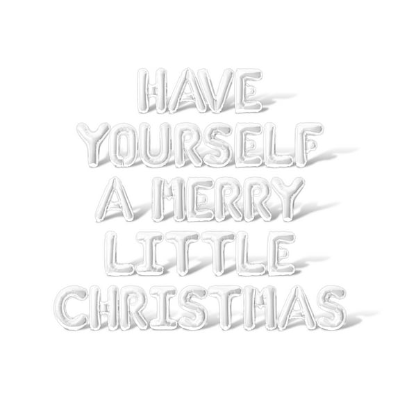 Letter Balloons - HAVE YOURSELF A MERRY LITTLE CHRISTMAS 16" Inch Alphabet Letters Foil Mylar Balloon Christmas Party Banner (White)