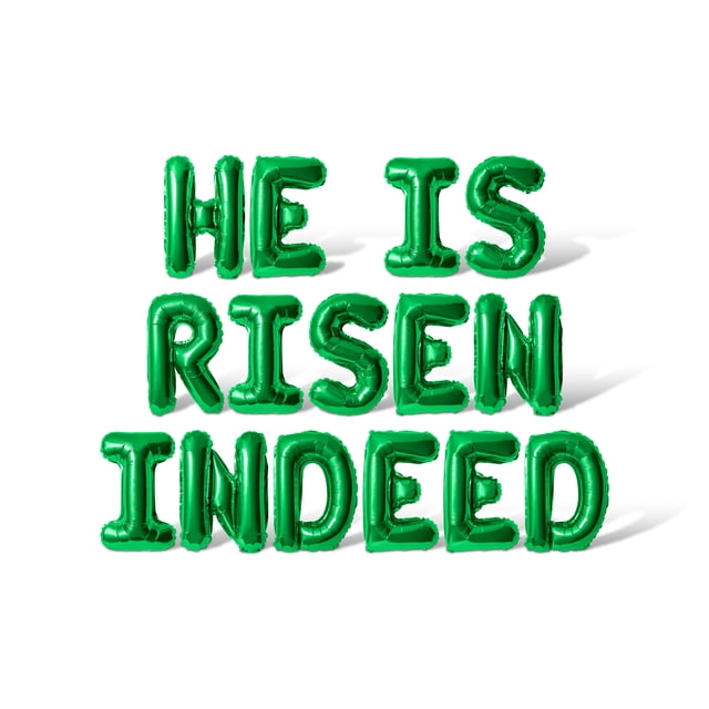 Letter Balloons - HE IS RISEN INDEED 16" Inch Alphabet Letters Foil ...