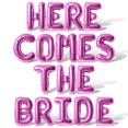 thumbnail image 1 of Letter Balloons - HERE COMES THE BRIDE 16" Inch Alphabet Letters Foil Mylar Balloon Bachelorette Party Banner (Pink), 1 of 5