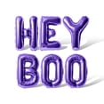 thumbnail image 1 of Letter Balloons - HEY BOO 16" Inch Alphabet Letters Foil Mylar Balloon Halloween Party Banner (Purple), 1 of 5