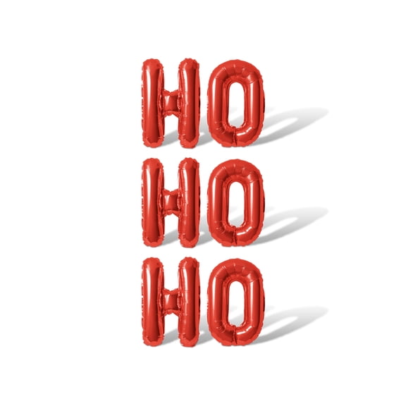 Letter Balloons - HO HO HO 16" Inch Alphabet Letters Foil Mylar Balloon Christmas Party Banner (Red)