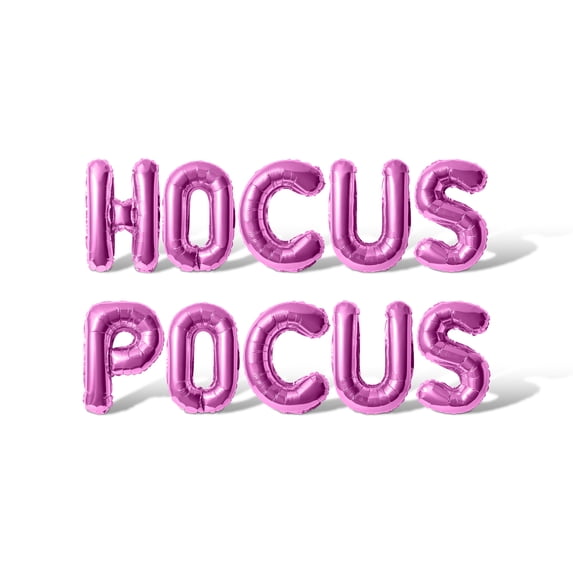 Letter Balloons - HOCUS POCUS 16" Inch Alphabet Letters Foil Mylar Balloon Halloween Party Banner (Pink)