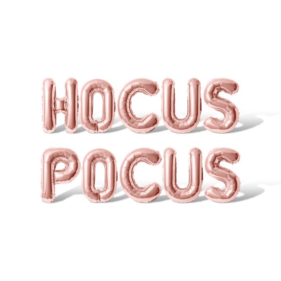 Letter Balloons - HOCUS POCUS 16" Inch Alphabet Letters Foil Mylar Balloon Halloween Party Banner (Rose Gold)