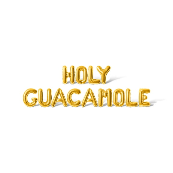 Letter Balloons - HOLY GUACAMOLE 16" Inch Alphabet Letters Foil Mylar Balloon Cinco de Mayo Party Banner (Gold)