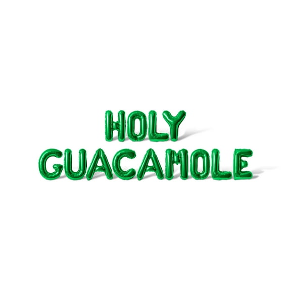 Letter Balloons - HOLY GUACAMOLE 16" Inch Alphabet Letters Foil Mylar Balloon Cinco de Mayo Party Banner (Green)
