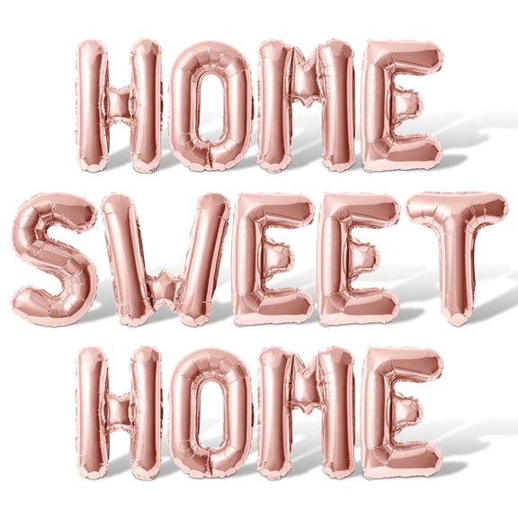 Letter Balloons - HOME SWEET HOME 16" Inch Alphabet Letters Foil Mylar Balloon Welcome Home Party Banner (Rose Gold)