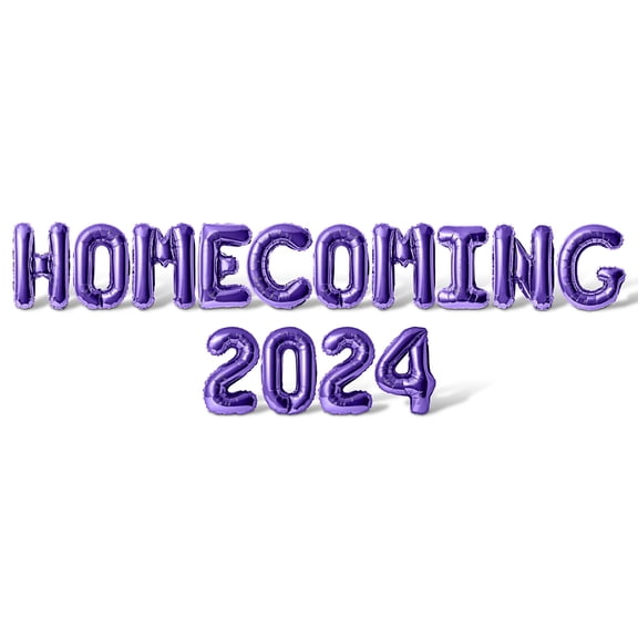 Letter Balloons - HOMECOMING 2024 16" Inch Alphabet Letters Foil Mylar Balloon Homecoming Party Banner (Purple)