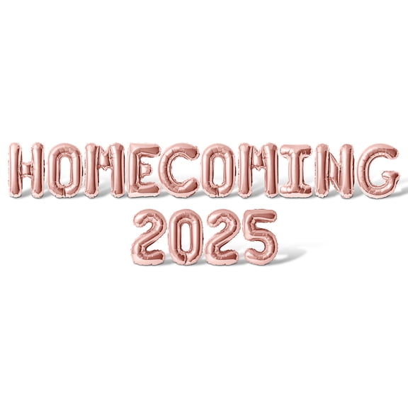 Letter Balloons - HOMECOMING 2025 16" Inch Alphabet Letters Foil Mylar Balloon Homecoming Party Banner (Rose Gold)