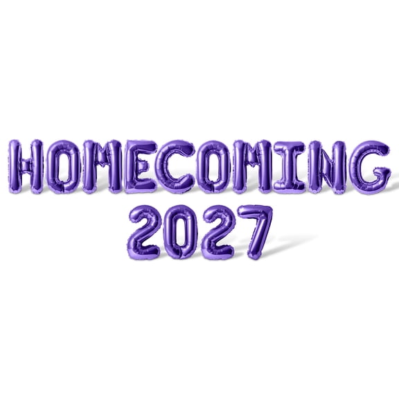 Letter Balloons - HOMECOMING 2027 16" Inch Alphabet Letters Foil Mylar Balloon Homecoming Party Banner (Purple)