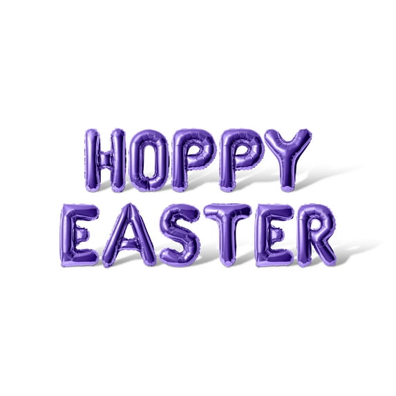 Letter Balloons - HOPPY EASTER 16" Inch Alphabet Letters Foil Mylar Balloon Easter Party Banner (Purple)