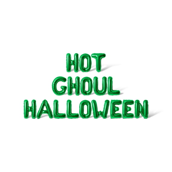 Letter Balloons - HOT GHOUL HALLOWEEN 16" Inch Alphabet Letters Foil Mylar Balloon Halloween Party Banner (Green)