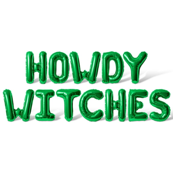 Letter Balloons - HOWDY WITCHES 16" Inch Alphabet Letters Foil Mylar Balloon Halloween Party Banner (Green)
