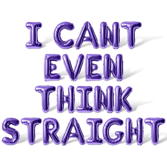 Letter Balloons - I CANT EVEN THINK STRAIGHT 16" Inch Alphabet Letters Foil Mylar Balloon Pride Day Party Banner (Purple)