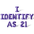 thumbnail image 1 of Letter Balloons - I IDENTIFY AS 21 16" Inch Alphabet Letters Foil Mylar Balloon 21st Birthday Party Banner (Purple), 1 of 5