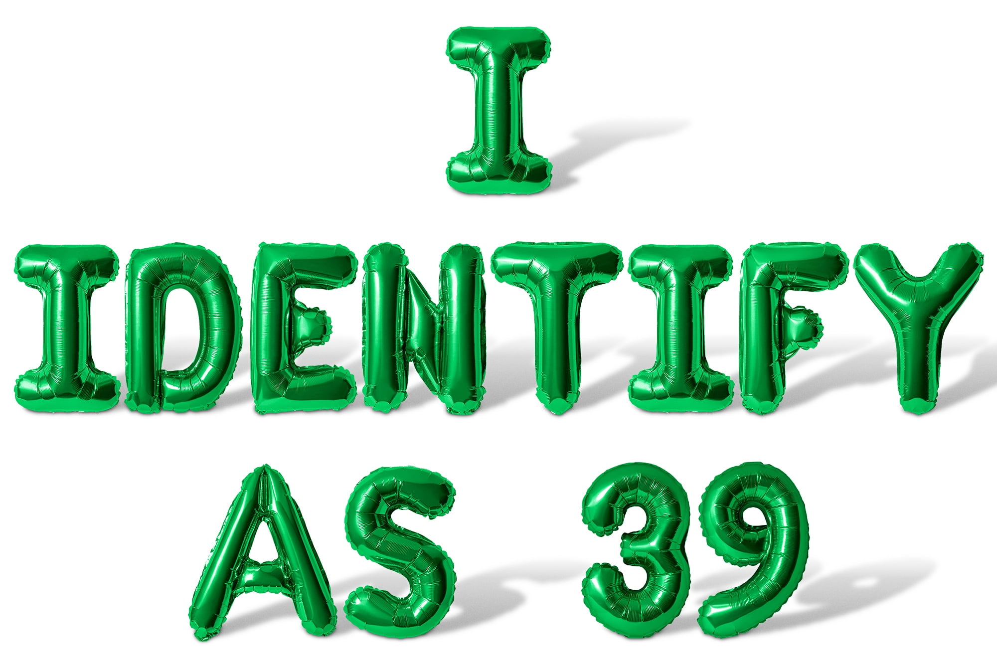 Letter Balloons - I IDENTIFY AS 39 16" Inch Alphabet Letters Foil Mylar Balloon 39th Birthday Party Banner (Green)