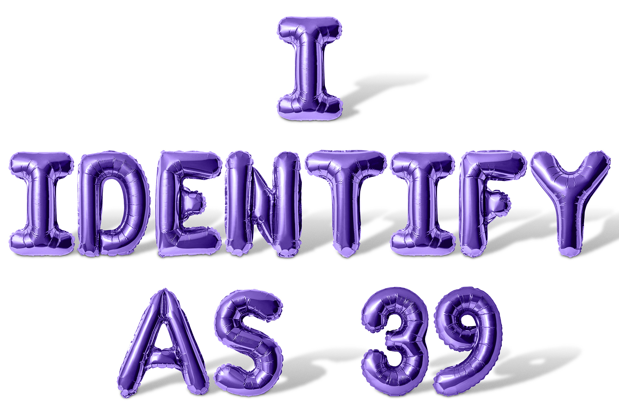 Letter Balloons - I IDENTIFY AS 39 16" Inch Alphabet Letters Foil Mylar Balloon 39th Birthday Party Banner (Purple)