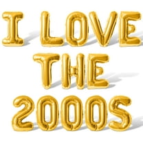 Letter Balloons - I LOVE THE 2000S 16" Inch Alphabet Letters Foil Mylar Balloon 2000S Birthday Party Banner (Gold)