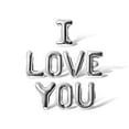 thumbnail image 1 of Letter Balloons - I LOVE YOU 16" Inch Alphabet Letters Foil Mylar Balloon Valentine's Day or Anniversary Party Banner (Silver), 1 of 5