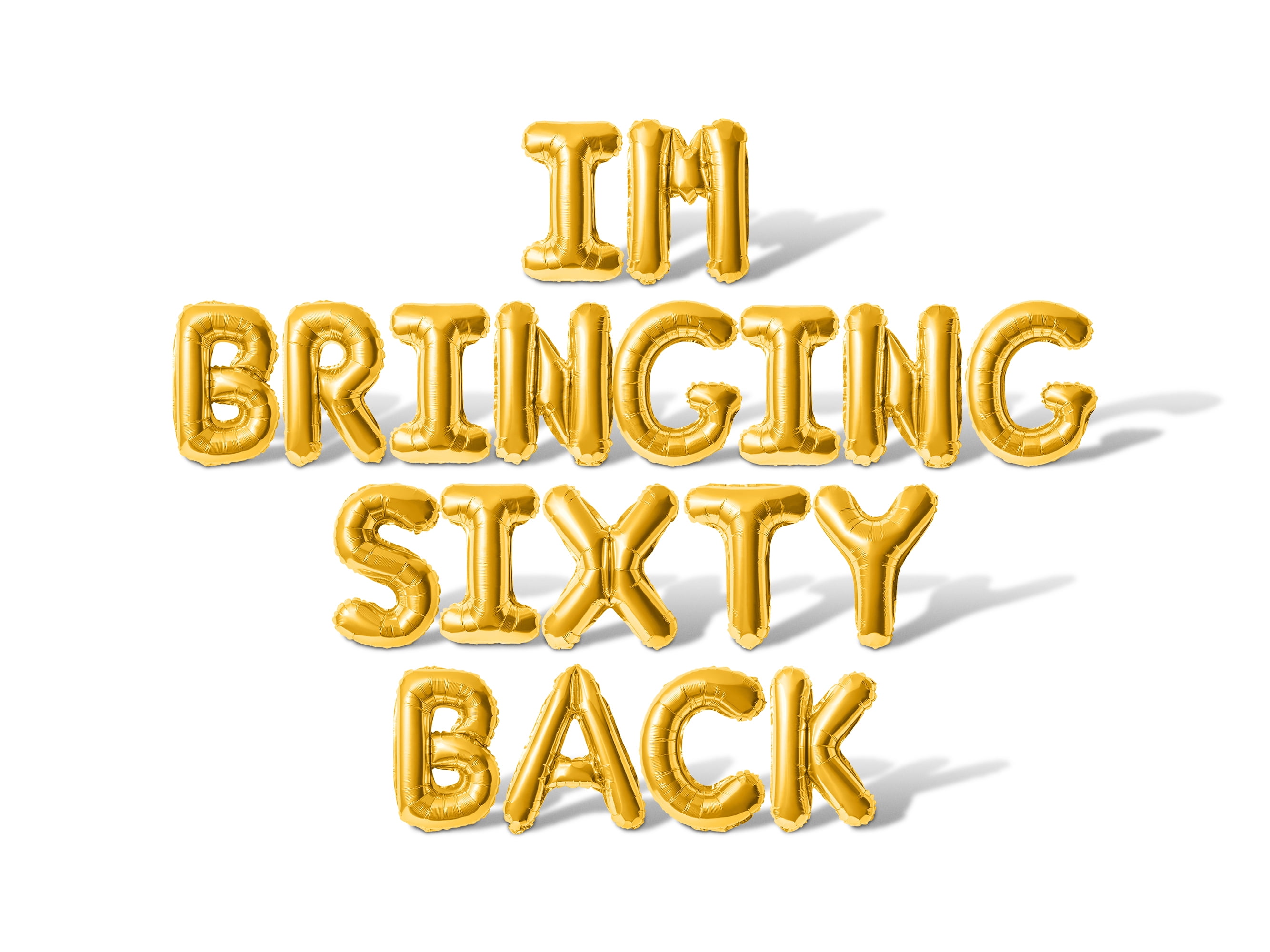 Letter Balloons - IM BRINGING SIXTY BACK 16" Inch Alphabet Letters Foil Mylar Balloon 60th Birthday Party Banner (Gold)