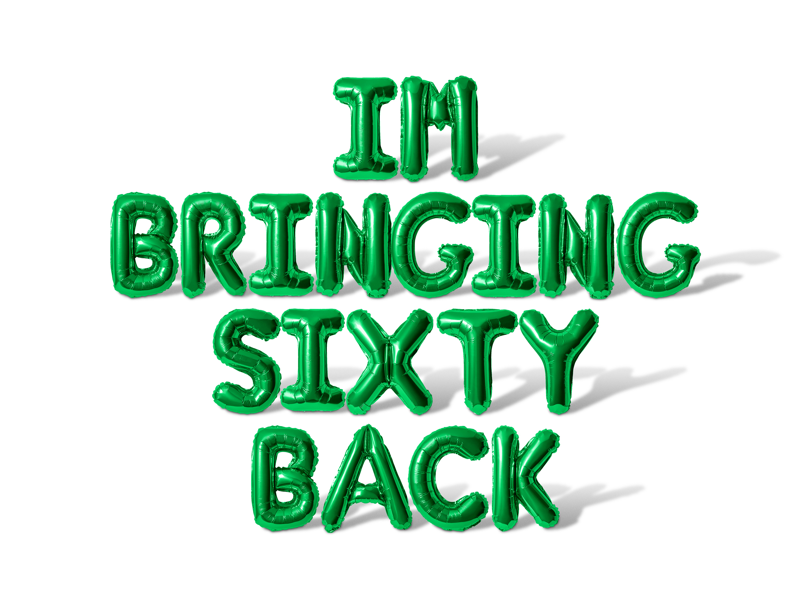 Letter Balloons - IM BRINGING SIXTY BACK 16" Inch Alphabet Letters Foil Mylar Balloon 60th Birthday Party Banner (Green)