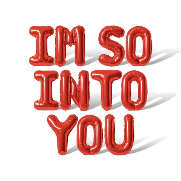 Letter Balloons - IM SO INTO YOU 16" Inch Alphabet Letters Foil Mylar Balloon Valentine's Day Party Banner (Red)