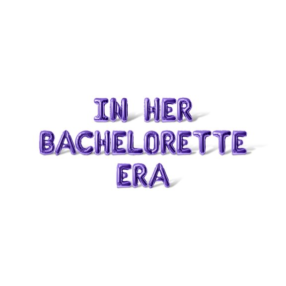 Letter Balloons - IN HER BACHELORETTE ERA 16" Inch Alphabet Letters Foil Mylar Balloon Bachelorette or Bridal Shower Party Banner (Purple)