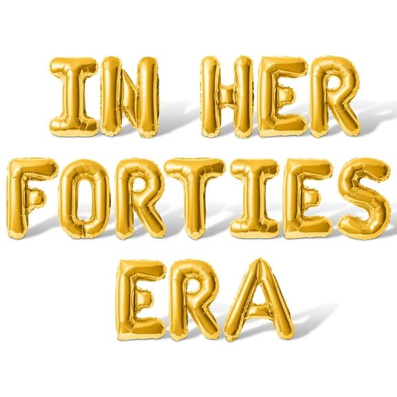 Letter Balloons - IN HER FORTIES ERA 16" Inch Alphabet Letters Foil Mylar Balloon 40th Birthday Banner (Gold)